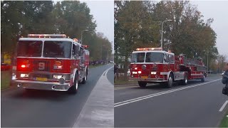 AMERIKAANSE BRANDWEERAmerikaanse brandweer wagens vertrekken met spoed vanaf nieuwe kazerne in Urk [upl. by Idnahk53]