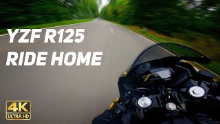 Yamaha YZF R125 Ride Home  RAW Hurric Exhaust  4k 25fps  POV [upl. by Yarased17]