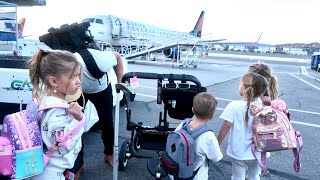 Flight With 5 Kids under 7 CRAZY [upl. by Ardnohsal]