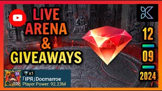 Raid Shadow Legends  Live Arena  IPR DocMarroe  SIEGFRUNDAY and GIVEWAYS [upl. by Aroled]