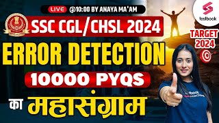 SSC CGLCHSL 2024  Error Detection  SSC CGL 2024 English Grammar  Day  7  By Ananya Maam [upl. by Nolahs]