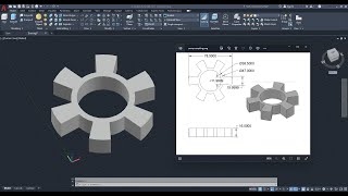 AutoCAD 3D How to drawing rubber coupling Aautodesk 3D modeling autoCAD sketches [upl. by Ellevehc]