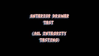 Anterior Drawer Test for ACL [upl. by Ellahcim]