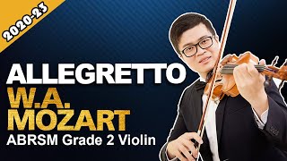 Allegretto Mozart  Grade 2 A1 ABRSM Violin Exam 2020  2023 [upl. by Ivek]