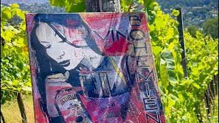 Painting with wine in the vineyard in Vienna [upl. by Nedap487]