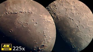 ЛУНА 4К видео снято через Телескоп 225x zoom MOON 4k video Carl Zeiss [upl. by Adehsor877]