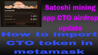 CTO airdrop Satoshi mining app withdrawal update [upl. by Kissee]