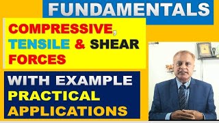 Fundamental of Compressive Tensile amp Shear ForceSolved Examplepractical applicationcstechguruji [upl. by Teodora]