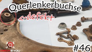 🛠️46 Querlenker  Achslenker am Golf 4 wechseln  Querlenkerbuchse ausgeschlagen [upl. by Dragone]