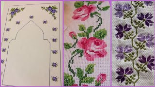 cross stitch patterns  easy cross stitch design for runner  charsuti hand embroidery for beginners [upl. by Rim]