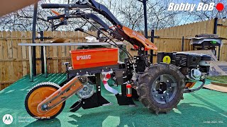 Semanatoare OMac SM 1000 cu fertilizator  Two wheel tractor  seeder [upl. by Akcebar]