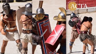 Gladiator fights  Provocatores Thraex Murmillo Retiarius Secutor  ACTA [upl. by Berard]