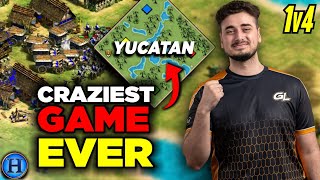 The Craziest Yucatan Game Ever  1v4 AoE2 [upl. by Fax14]