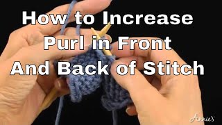 How to Increase in Knitting  Purl in Front and Back of Stitch  An Annie’s Tutorial [upl. by Dranel]