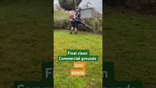 Stihl backpack blower BR800 commercialproperty groundsmaintenance stihl blowers garden lawn [upl. by Jock]