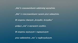 Pisownia z niequot Reguła ortograficzna quotNiequot  Piosenka [upl. by Auvil]