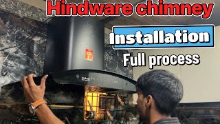 Hindware chimney installation  hindware 90cm chimney  hindware rippel 90 IN auto clean chimney [upl. by Alley]