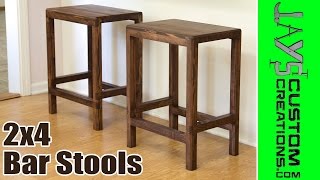 How To Make 2x4 Half Lap Bar Stools  166 [upl. by Niarfe]