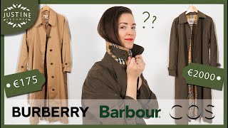 175€ vs 2000€ trench coat what’s good quality outerwear  Vintage Burberry Barbour COS [upl. by Eivad238]