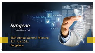 28th Annual General Meeting FY21 July 2021 Syngene [upl. by Gapin]