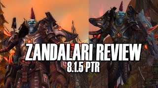 🦕815 Zandalari Troll Review  Elemental Shaman Male BFA PTR [upl. by Novihc775]