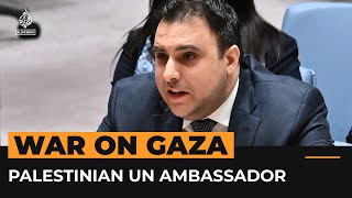 Palestinian UN ambassador calls out Security Council inaction  AJ Shorts [upl. by Ause]