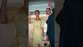 Catherine leaving the Bahamas with Prince William and wearing a 80s inspired yellow dress in 2022 [upl. by Areis108]