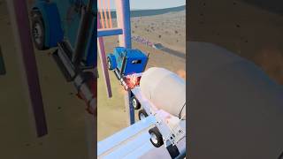 A cement truck crosses over a laser wall from a height beamngdrive beamng automobile [upl. by Hortensia]