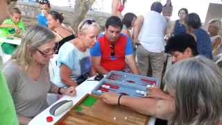 Playing TAVLI  backgammon  with OMILO [upl. by Aneehsor]