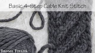 Day 11  Basic 4Step  C4B  Cable Knitting Stitch [upl. by Chemesh]