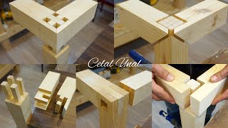 Woodworking  Wood joint techniques  Wooden corner joints  Ahsap birlestirme teknikleri [upl. by Dud]