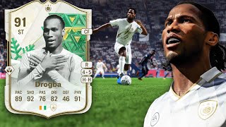 91 WINTER WILDCARD ICON DROGBA IS A BEAST IN EA FC 24 [upl. by Dane68]