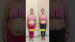 18 Kgs Weight Loss with BELLY FAT LOSS weightloss transformation postpartum [upl. by Lerrehs]