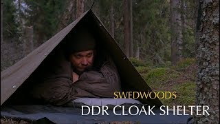 DDR Zeltbahn Canvas Cloak Shelter  Solo Bushcraft Overnight [upl. by Leggett690]