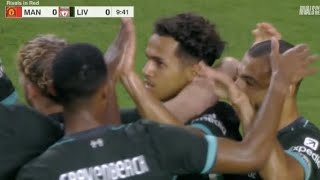 Fabio Carvalho Goal Manchester United vs Liverpool 01 Goals and Extended Highlights [upl. by Ahsenyl]