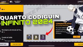 URGENTE QUARTO CODIGUIN INFINITO FUNCIONANDO PRA TODO MUNDO NO FREE FIRE ATUALIZAÇÃO DE FREE FIRE [upl. by Kcired]