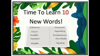 Learn 10 New Words English Vocabulary  Meaning  Sentences [upl. by Fawcett143]