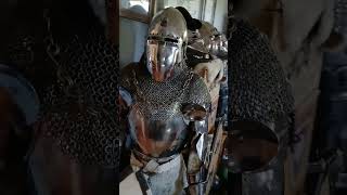 New armor stands armoring knightarmor 14thcentury knightschronicle [upl. by Esalb]