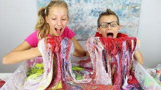 100 Layers of Glitter in Fluffy Slime [upl. by Lerud629]