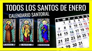 Calendario de Santos Enero 2022  Santoral Católico por días del mes  Santo de Hoy  Onomástica [upl. by Rockwood]