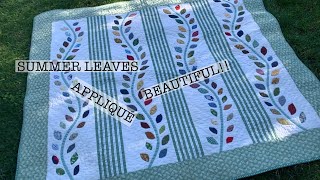 SUPER EASY APPLIQUE  MAKE A QUILT  SUMMER LEAVES  TAKE ALONG PROJECT [upl. by Rednas162]