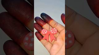 Clay Brooch making with clay😍 shorts clay bow brooch [upl. by Aibonez]