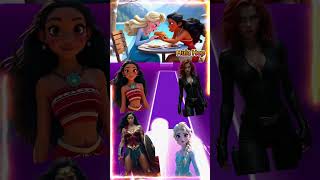 Moana🆚Frozen Elsa 🆚Black Widow🆚Wonderwoman  coffindance tileshop [upl. by Rafter833]