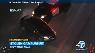 Chase Driver crashes through fences as PIT maneuvers end wild LA pursuit [upl. by Allayne]