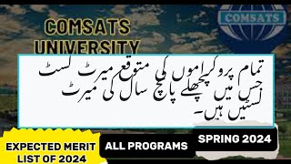 Comsats University expected merit list of spring admission 2024  comsats University expected merit [upl. by Enirehtak]