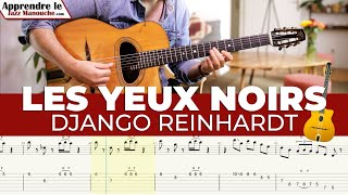 Les Yeux Noirs version Django Reinhardt  Solo et tablature Gyspy jazz free tab [upl. by Ennovart]