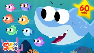 The Fish Go Swimming amp More Kids Songs  Ocean Songs With Finny The Shark  Super Simple Songs [upl. by Alegnasor]