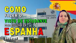 VISTO DE ESTUDANTE ESPANHA  ESTUDANTE UNIVERSIDADE DE JAÉN [upl. by Nilcaj]