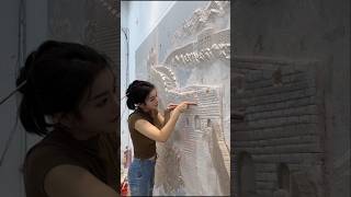 लड़की ने बनाया दीवार पर आर्ट 🎨Wall Artist  Chinese Best Artist  Hend Craft  Trending Video [upl. by Anolla99]