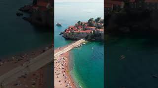 INSULA SVETI STEFAN SI PLAJA MILOCER BUDVA MUNTENEGRU [upl. by Erlinna]